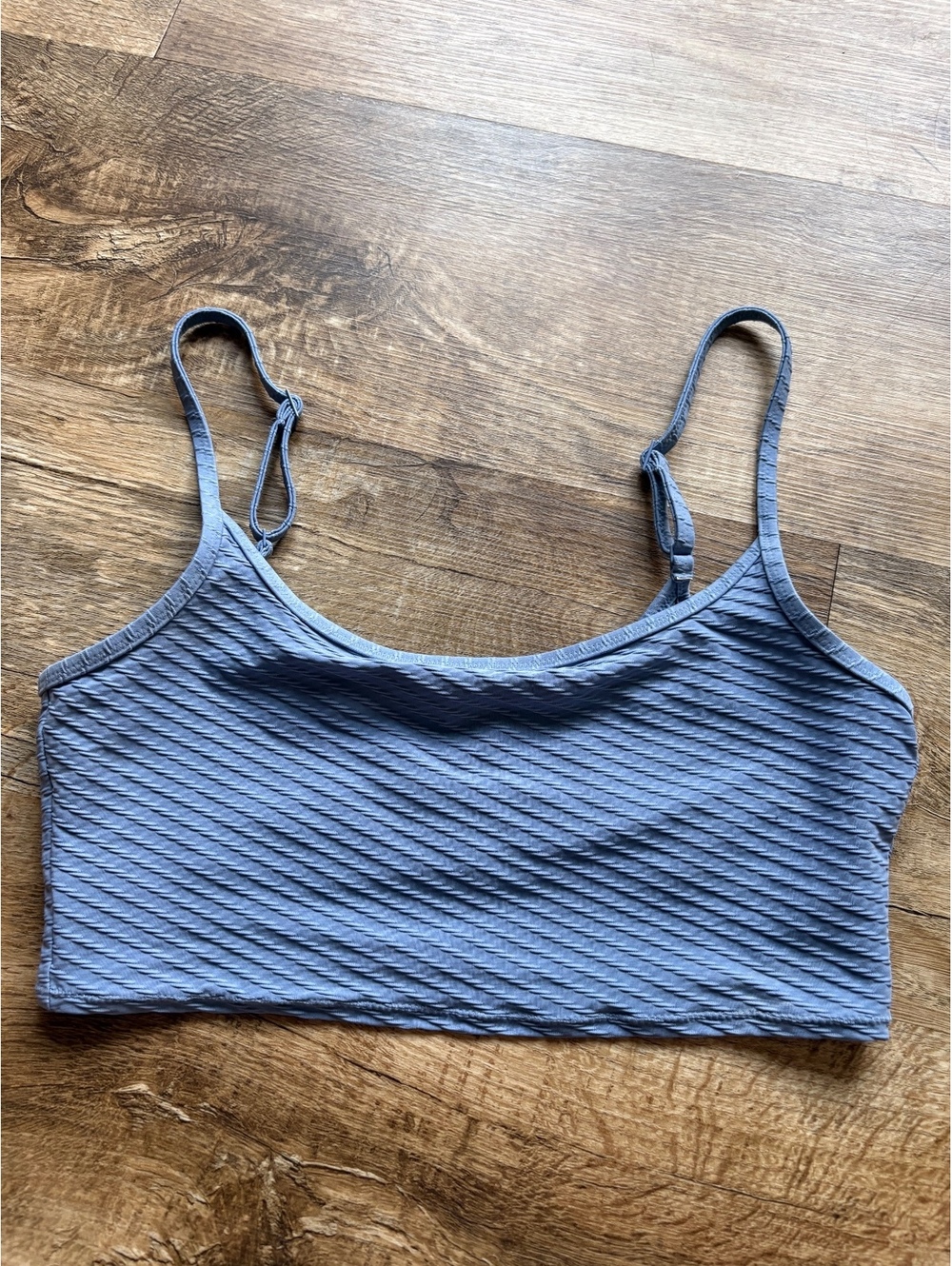 Aerie Scoop Crop Top Swim Bralette in Blue Size Medium